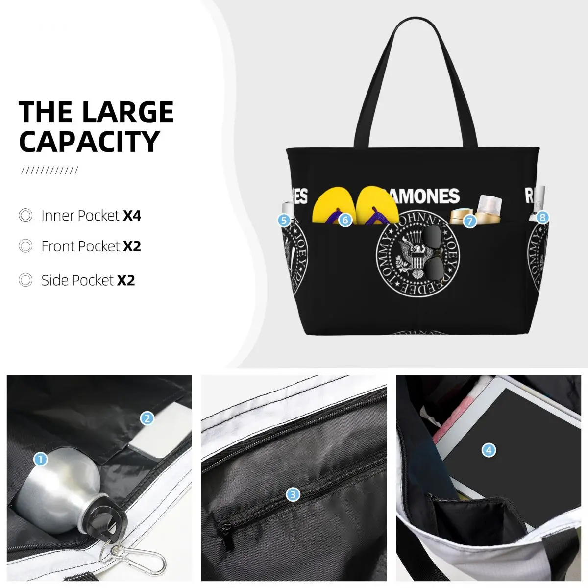 The Ramone Merch Beach Tote Ba - Yoga Fitness Merch recension och pris