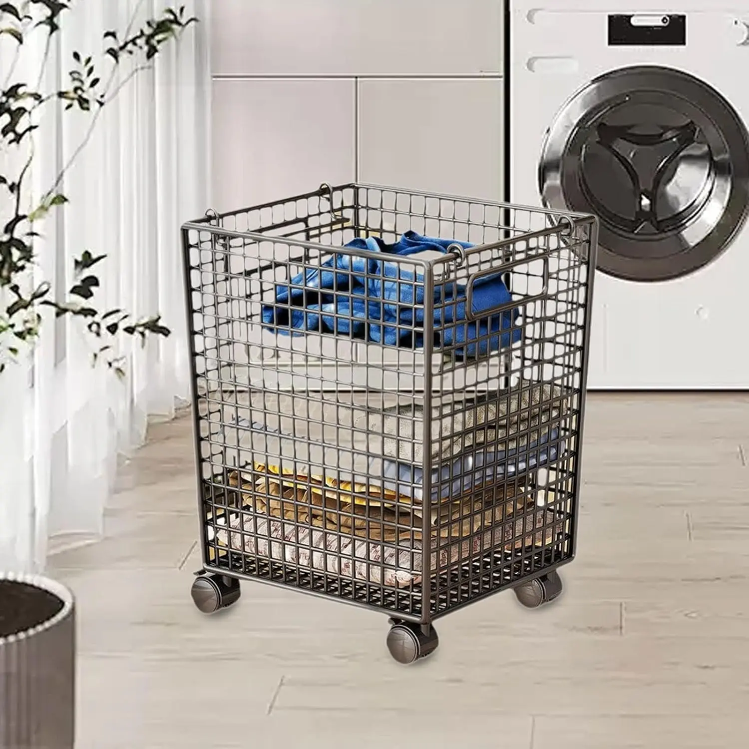 Wire Mesh Laundry Hamper on Wh - Yoga Fitness Wheel recension och pris
